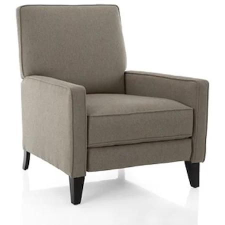 Casual Push Back Recliner with Tapered Wood Legs